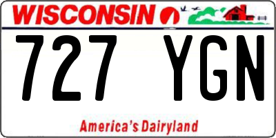 WI license plate 727YGN