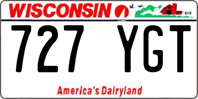 WI license plate 727YGT