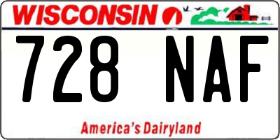 WI license plate 728NAF