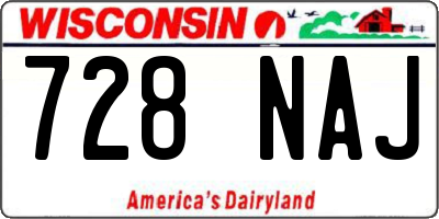 WI license plate 728NAJ