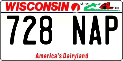 WI license plate 728NAP