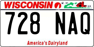 WI license plate 728NAQ