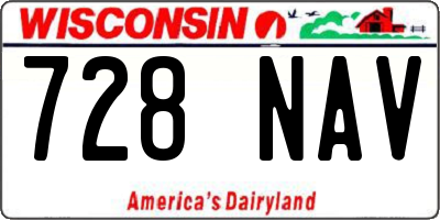 WI license plate 728NAV