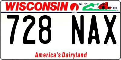 WI license plate 728NAX