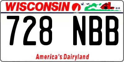 WI license plate 728NBB