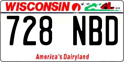 WI license plate 728NBD