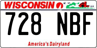 WI license plate 728NBF