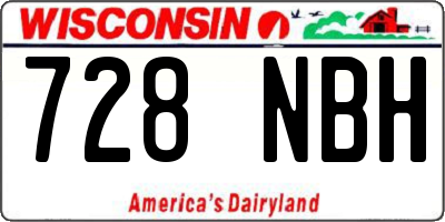 WI license plate 728NBH
