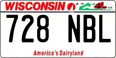 WI license plate 728NBL