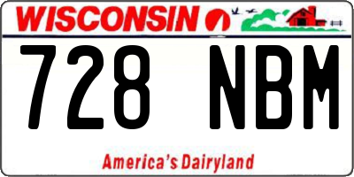 WI license plate 728NBM