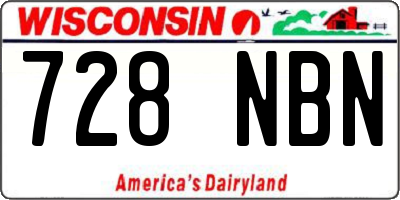 WI license plate 728NBN