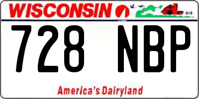 WI license plate 728NBP