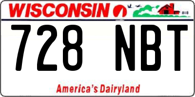 WI license plate 728NBT