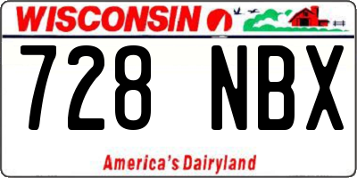 WI license plate 728NBX