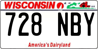WI license plate 728NBY