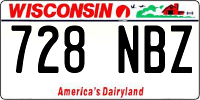 WI license plate 728NBZ