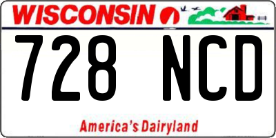 WI license plate 728NCD