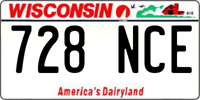 WI license plate 728NCE