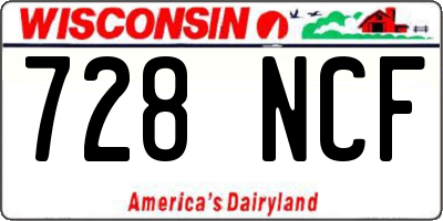 WI license plate 728NCF