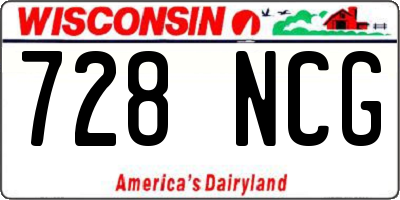 WI license plate 728NCG
