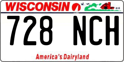 WI license plate 728NCH