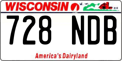 WI license plate 728NDB