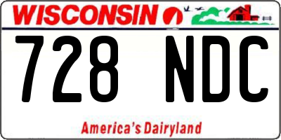 WI license plate 728NDC