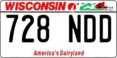 WI license plate 728NDD