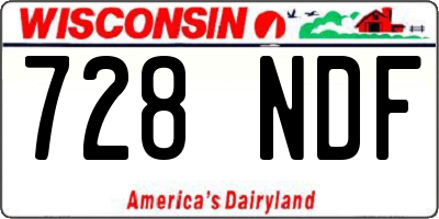 WI license plate 728NDF