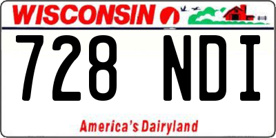 WI license plate 728NDI