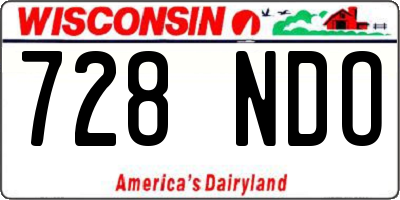 WI license plate 728NDO