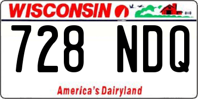 WI license plate 728NDQ