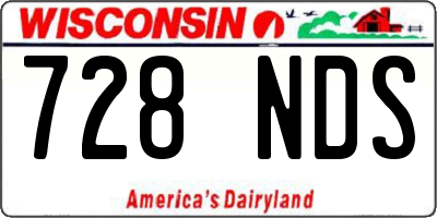 WI license plate 728NDS