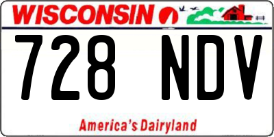 WI license plate 728NDV