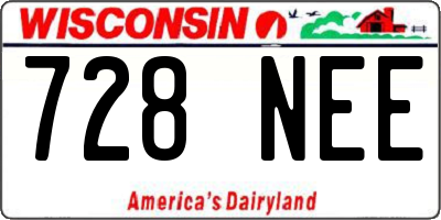 WI license plate 728NEE