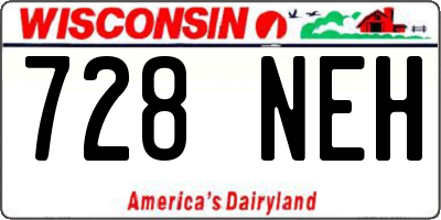 WI license plate 728NEH