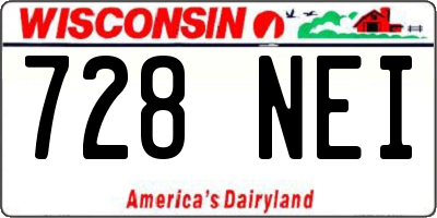 WI license plate 728NEI