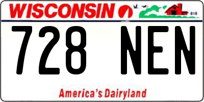WI license plate 728NEN