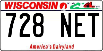 WI license plate 728NET