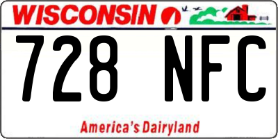 WI license plate 728NFC