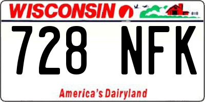 WI license plate 728NFK