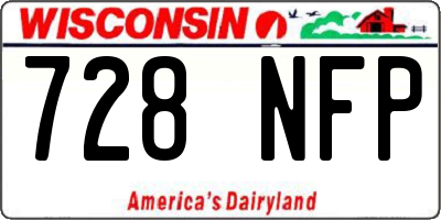 WI license plate 728NFP