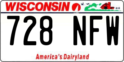 WI license plate 728NFW