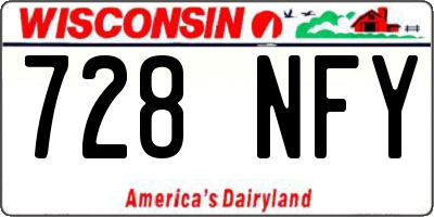 WI license plate 728NFY
