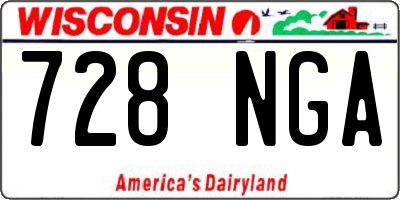WI license plate 728NGA