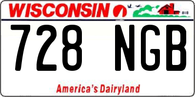 WI license plate 728NGB