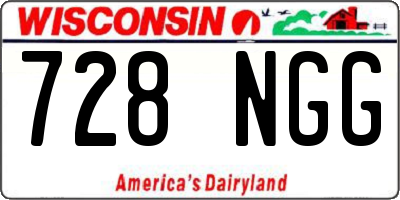 WI license plate 728NGG