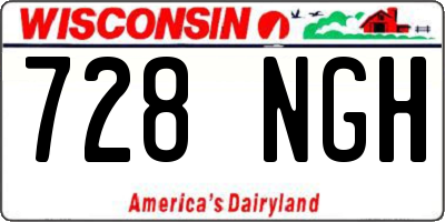 WI license plate 728NGH