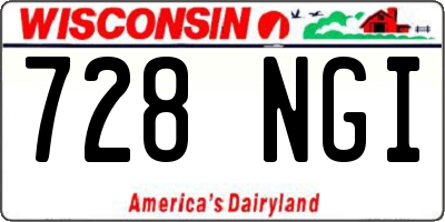WI license plate 728NGI