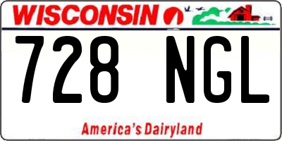 WI license plate 728NGL